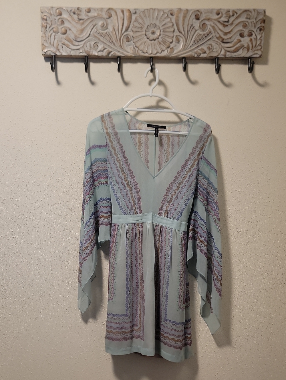 BCBGMaxAzria, Small, Blue Flowy Dress With Pockets EUC 100%silk